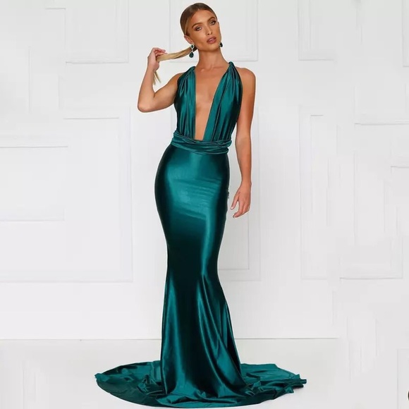 Green Floor Length Evening Dress - Picture 2 of 7